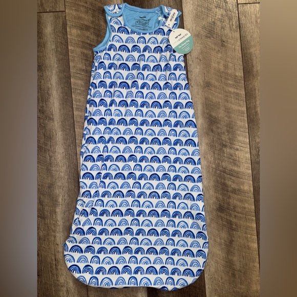 Little Sleepies Blue Rainbow Wearable Blanket Bamboo Sleepy Bag Sleep Sack 6-18 - Picture 1 of 13